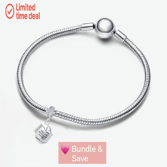 Christian Bible Charm Bead for Pandora Bracelets, Copper Religious Jewelry - Picture 4 of 8